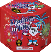 Fireworks - Fountains Fire Works have one or more tubes that spray bright colorful sparks and loud crackle sparks high into the air! - Christmas In July Fountain