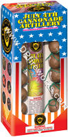 Fireworks - Reloadable Artillery Shells/Mortars Fireworks For Sale- Relodable Kits contain a mortar tube and several shells that are loaded and fired one at a time. - July 4th Cannonade Artillery - Artillery Shells